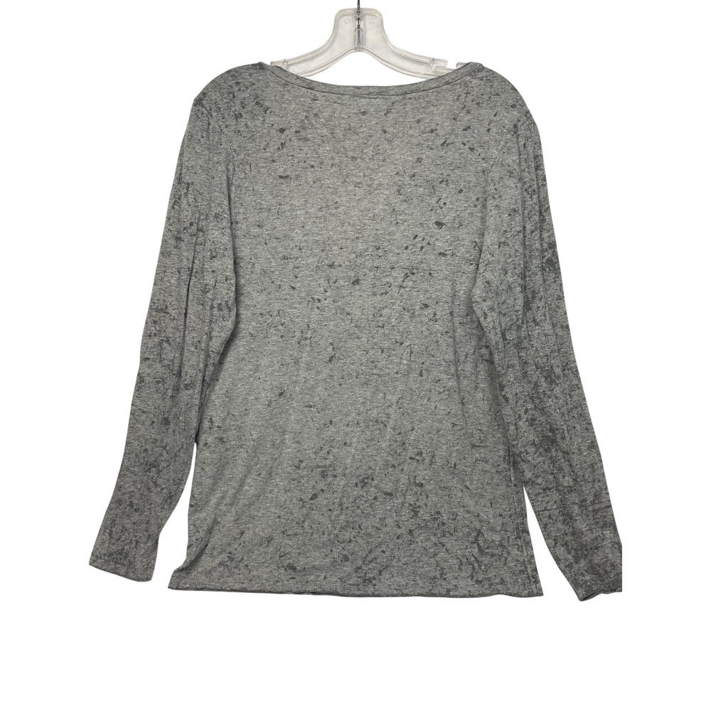 Cowgirl Hardware Gray Burnout Western Top | Turquoise Cross Wings | XL - Picture 4 of 9